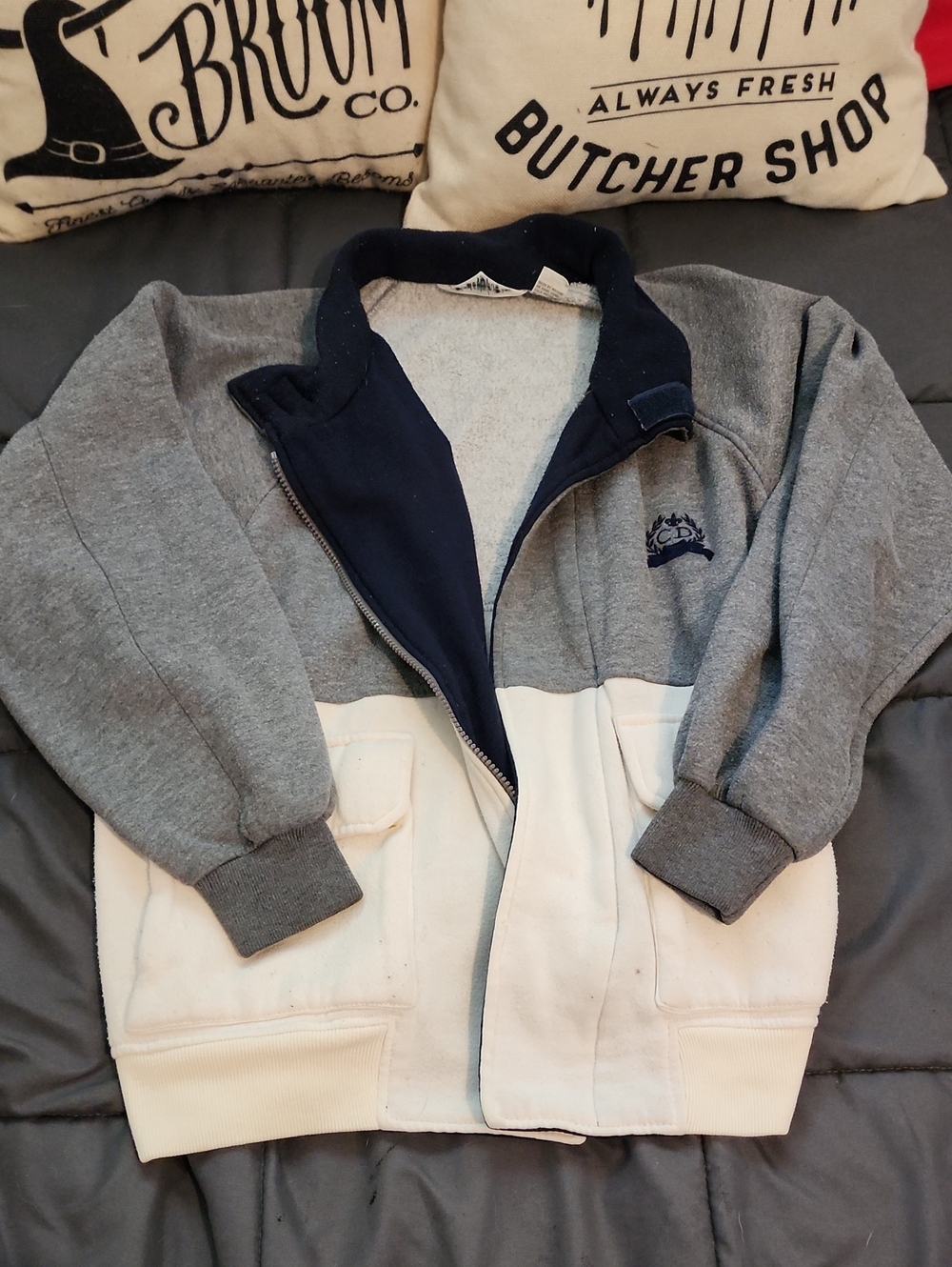Authentic Christian Dior Two Tone Varsity Fleece Jacket Size Medium
